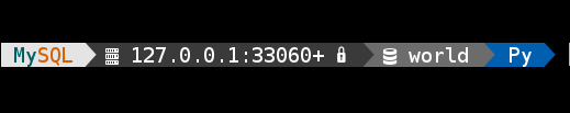 The MySQL Shell Using Both the Powerline Fonts and the Awesome Terminal Font