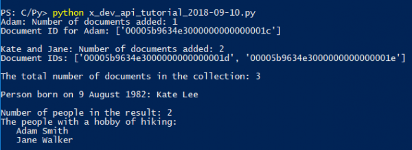 The output of the example program